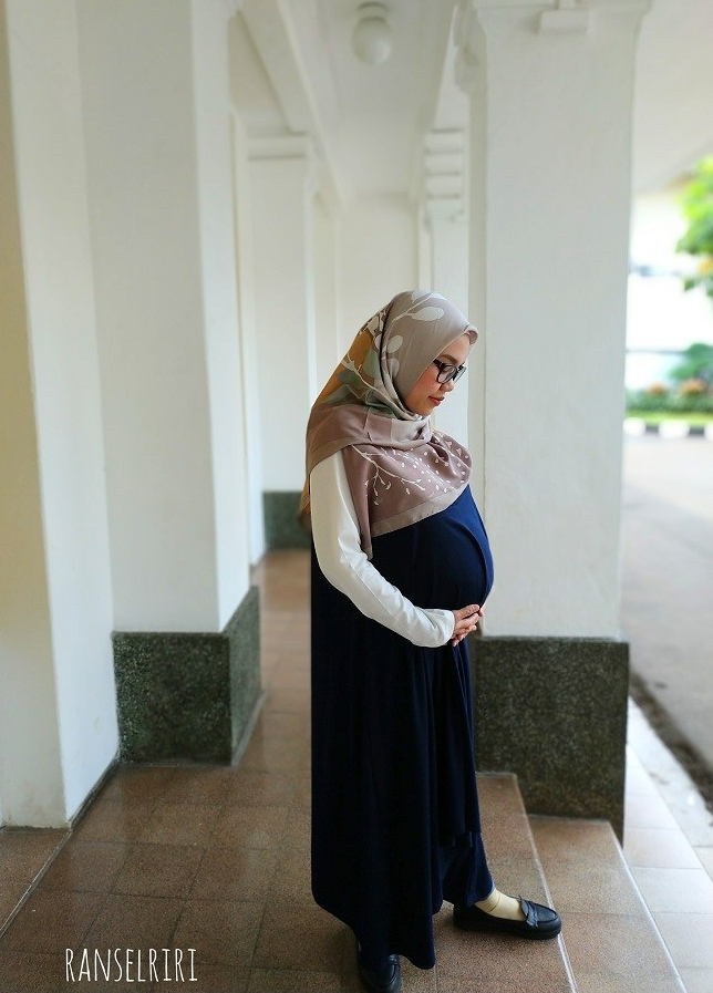 Review Mooimom Baju Hamil dan Menyusui: 2 Piece Swing Long Sleeve Maternity & Nursing Dress - ranselriri